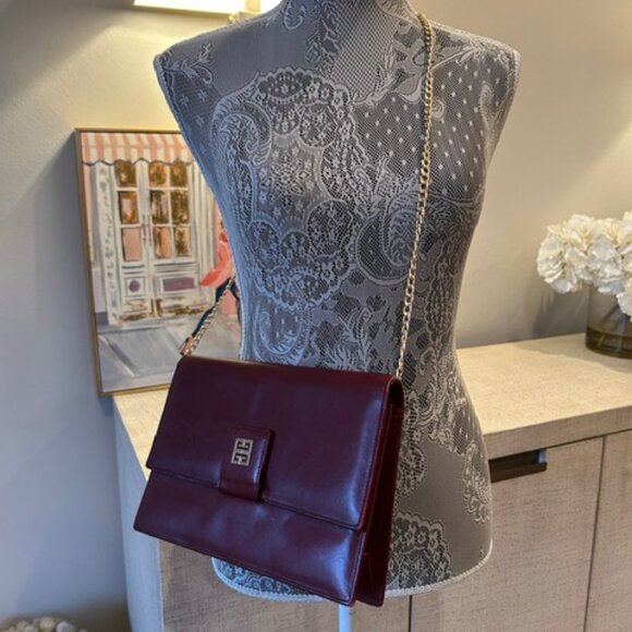 Givenchy Antigona Envelope Collection Bordeaux Leather Clutch - Picture 12 of 13